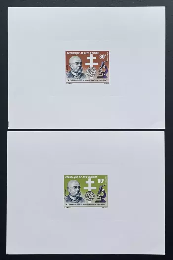 Côte d'Ivoire 1982 Mi. 726 - 727 épreuve de luxe tuberculose Robert Koch