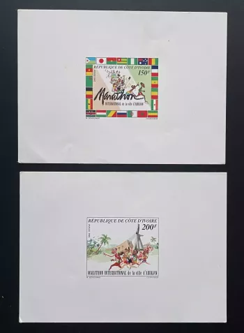 Côte d'Ivoire 1992 Mi. 1087 1088 épreuve de luxe Marathon International Abidjan