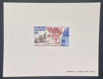 Gabon 1981 Mi. 806 épreuve de luxe FAO alimentation tracteur blé