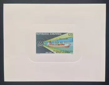 Gabon 1983 Mi. 859 épreuve de luxe Organisation Maritime OMI navire cargo