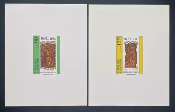 Gabon 1983 Mi. 886 - 887 luxury proof Christmas wood carving church