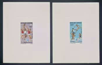 Gabun 1984 Mi. 904-905 Luxusdruckprobe Olympische Spiele LA Basketball