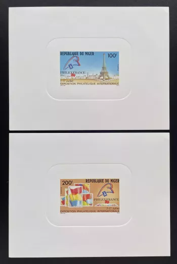 Niger 1989 Mi. 1066 - 1067 proof luxury PhilexFrance 89 Tour Eiffel Revolution