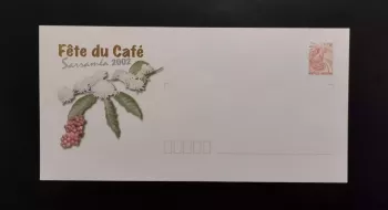 Nouvelle Calédonie entier postal Fête du Café Sarraméa 2002 café fleurs