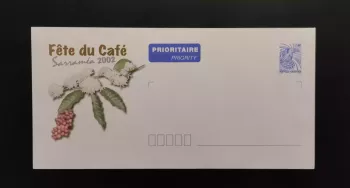 Nouvelle Calédonie entier postal prioritaire Fête du Café Sarraméa 2002