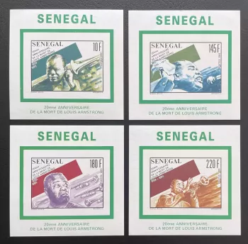 Sénégal 1991 Mi. 1146 - 1149 épreuve de luxe bloc Louis Armstrong Jazz musique