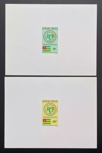 Togo 1981 Mi. 1583 - 1584 épreuve de luxe WARDA ADRAO riziculture drapeau