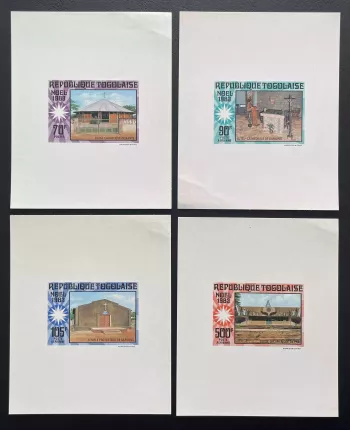 Togo 1983 Mi. 1652 - 1655 épreuve de luxe Noël églises cathédrale