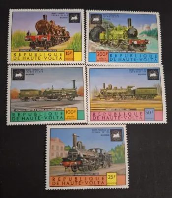 Haute-Volta 1975 Mi. 557-561 locomotives chemin de fer Mulhouse musée