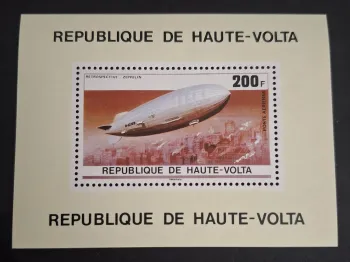 Haute-Volta 1976 Mi. Bl. 42 Rétrospective Zeppelin dirigeable aviation