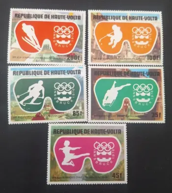 Haute-Volta 1976 Mi. 603-607 Jeux Olympiques hiver Innsbruck ski