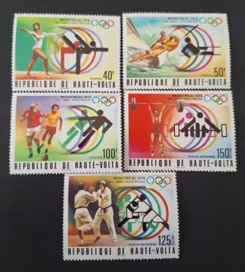 Haute-Volta 1976 Mi. 611-615 JO Montréal gymnastique voile judo