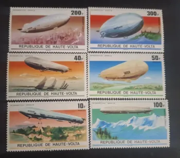 Haute-Volta 1976 Mi. 625-630 Zeppelin dirigeable rétrospective aviation