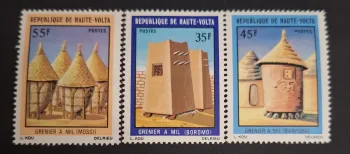 Upper Volta 1976 Mi. 659-662 Mossi Boromo Banfora Millet Granaries