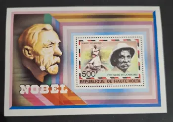 Upper Volta 1977 Mi. Bl. 47 Albert Schweitzer Nobel Peace Prize 1952