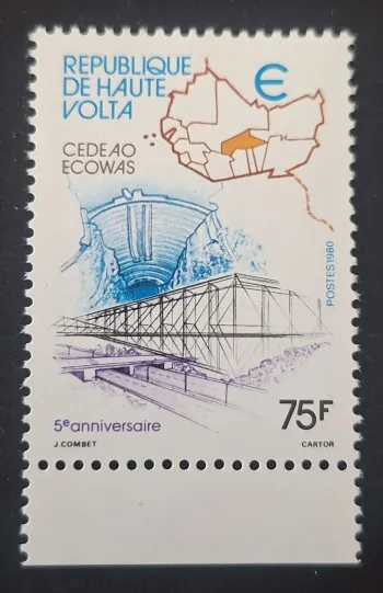 Haute-Volta 1980 Mi. 804-807 5e anniversaire CEDEAO ECOWAS pont barrage