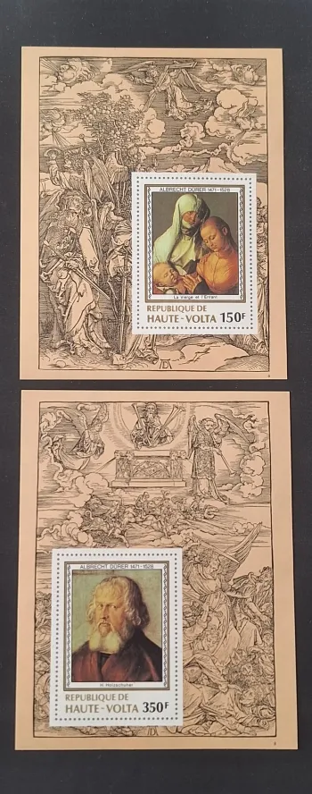 Haute-Volta 1978 Mi. 733 / 735 (Bl.) Albrecht Dürer Vierge Enfant Holzschuher