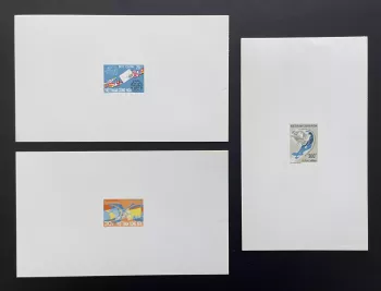 Südvietnam 1974 YT 489-491 Luxusprobe UPU Post Flaggen Karte