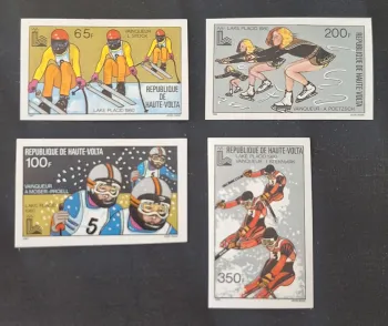 Haute-Volta 1980 Mi. 787-790 ND JO Lake Placid ski patinage