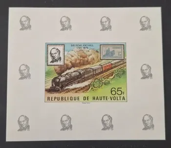 Haute-Volta 1979 Mi. 755 ND Sir Rowland Hill train locomotive vapeur