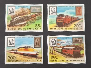 Haute-Volta 1979 Mi. 756-758 Sir Rowland Hill trains locomotives