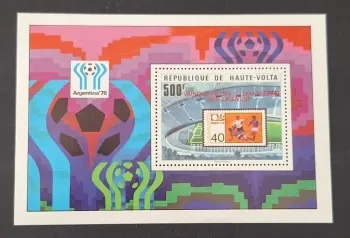 Haute-Volta 1978 Mi. Bl. 52 Football Coupe du Monde Argentina 78 Stade