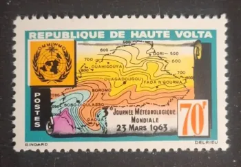 Haute-Volta 1963 Mi. 116 Journée météorologique mondiale OMM carte