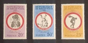 Haute-Volta 1963 Mi. 117-119 Jeux Amitié Dakar basketball lutte