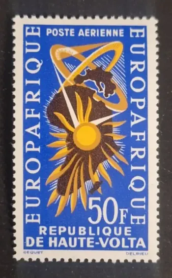 Haute-Volta 1963 Mi. 141 Europafrique poste aérienne Afrique soleil
