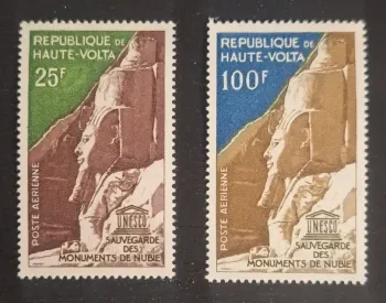 Upper Volta 1964 Mi. 143-144 UNESCO Nubian Monuments Abu Simbel