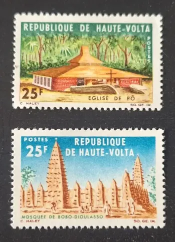 Haute-Volta 1966 Mi. 185-186 Église de Pô Mosquée Bobo-Dioulasso