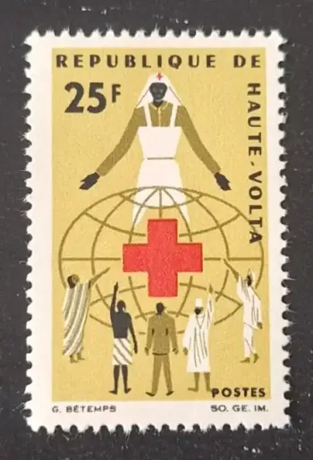 Haute-Volta 1966 Mi. 189 Croix-Rouge infirmière globe humanitaire