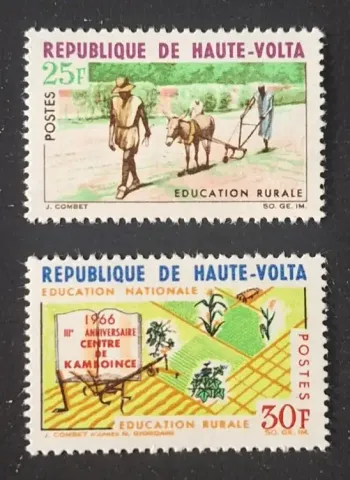Haute-Volta 1966 Mi. 199-200 éducation rurale Kamboincé agriculture
