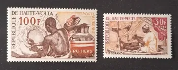 Haute-Volta 1968 Mi. 250-251 artisanat potiers tisserand métiers