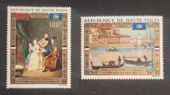 Haute-Volta 1972 Mi. 363-364 UNESCO Venise peinture Longhi Caffi