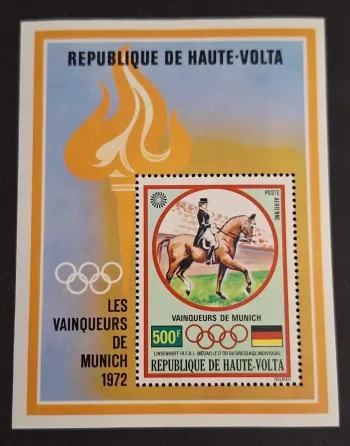 Haute-Volta 1972 Mi. Bl. 8 Jeux Olympiques Munich dressage Linsenhoff