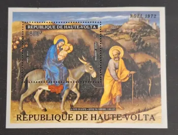 Haute-Volta 1972 Mi. Bl. 9 Noël Fuite en Égypte Gentile da Fabriano