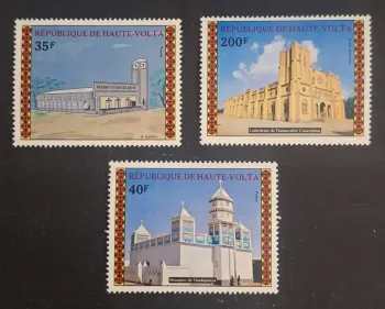 Haute-Volta 1973 Mi. 476-478 églises mosquée Ouahigouya cathédrale