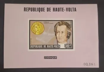 Haute-Volta 1973 Mi. 488 épreuve de luxe Goethe Zodiaque Vierge