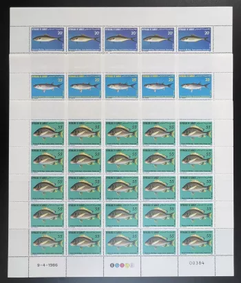 Djibouti 1986 YT 622-624 planche poissons Mer Rouge faune marine