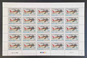 Djibouti 1988 YT 646 sheet aeroclub Michel Lafoux Tiger Moth airplane