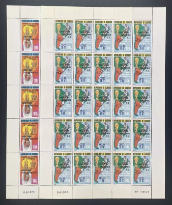 Djibouti 1978 YT PA 123-124 surcharged sheet Football World Cup Argentina
