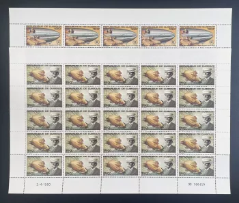Dschibuti 1980 YT PA 144-145 Zeppelin Luftschiff Ägypten Sphinx