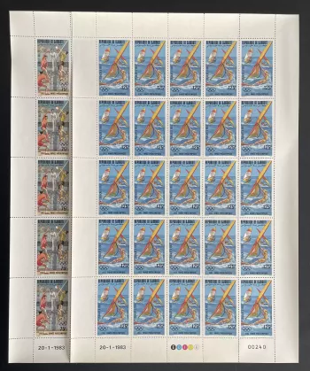 Djibouti 1983 YT PA 181-182 sheet sailing volleyball olympic