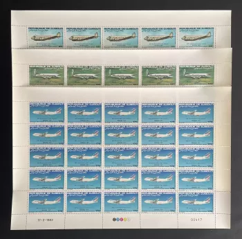 Djibouti 1983 YT PA 183-185 Air France Boeing 747 DC-4 Bloch 220 sheet