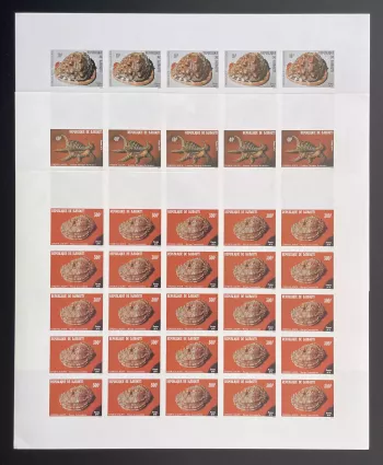 Djibouti 1979 YT 512-514 IMPERF sheet shells Lambis Harpa conoidalis