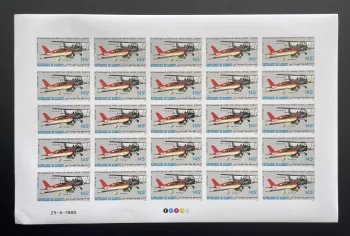 Djibouti 1988 YT 646 ND planche aéroclub avion Tiger Moth Tobago aviation