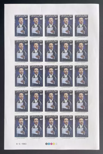 Djibouti 1983 YT PA 186 ND planche Martin Luther King assassinat