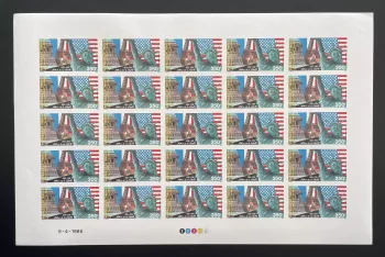 Djibouti 1986 YT PA 226 ND planche Statue Liberté USA drapeau Tour Eiffel