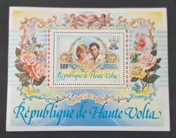 Haute-Volta 1983 Mi. Bl. 68 Mariage royal Diana Charles roses anges